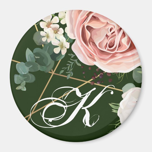 Personalised Magnet Geometric Garden Rose Hunter (Front)