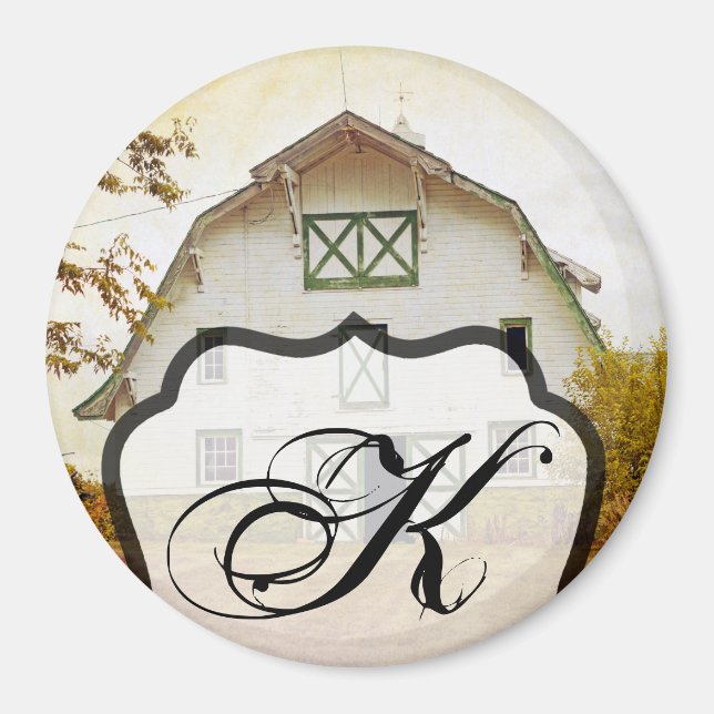 Personalised Magnet Sunset Barn Country Rustic Fie (Front)