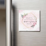 Personalised Magnet Wedding Favours for Guest<br><div class="desc">Personalised Magnet Wedding Favours for Guest with 2 option available round and square
Design with pink floral theme that could be personalised with adding name of bride and groom and also add the date</div>