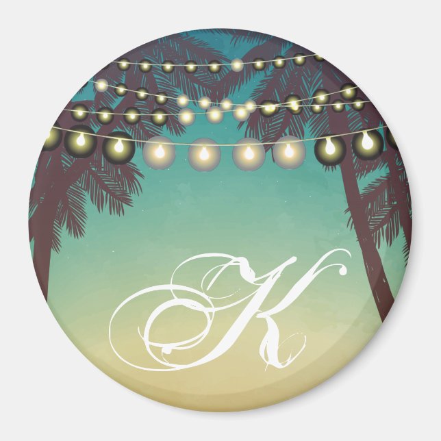 Personalised Magnet XMAS Beach Sunset Palm Trees S (Front)