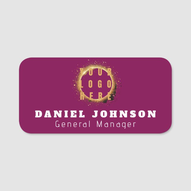 Personalised Magnetic Company Employee Name Tag (Front)