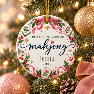 Personalised Mahjong Christmas Ornament Name/Year