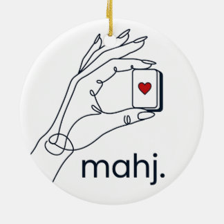 Personalised Mahjong Photo Ceramic Tree Decoration