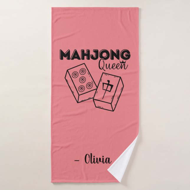 Personalised Mahjong Queen Bath Towel (Bath Towel)