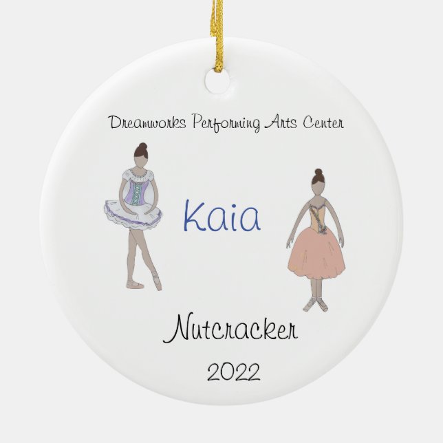 Personalised Maid/Flower/Marzipan Nutcracker Ceramic Tree Decoration (Back)