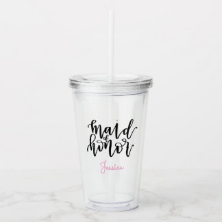 Personalised Maid of Honour Acrylic Tumbler