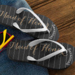 Personalised Maid of Honour Gold or Any Colour Flip Flops<br><div class="desc">Gold White and Black Stripes Pattern - Change to Any Colour by clicking customise. And say anything you want. Make these one of a kind flip flops that have YOUR message on them. Be the talk of the beach! Personalised with your name or whatever and title or your text here....</div>