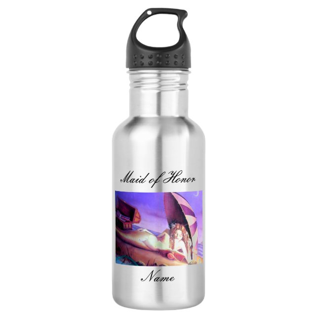 Personalised maid of honour mermaid 532 ml water bottle (Front)