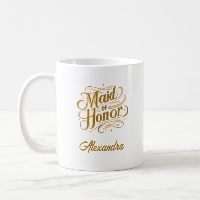Personalised Maid of Honour Mug Gift - Custom Mug (Left)