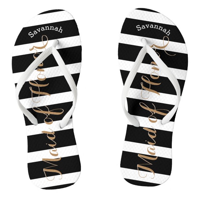 Personalised Maid of Honour or Any Colour Flip Flops (Footbed)