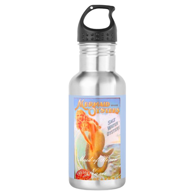 Personalised maid of honour oyster mermaid  532 ml water bottle (Front)
