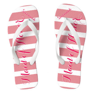 Personalised Maid of Honour Pink or Any Colour Flip Flops