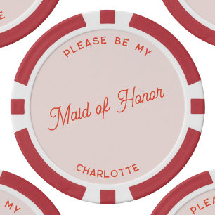 Personalised Maid of Honour Proposal Poker Chips