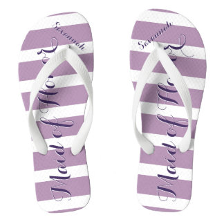 Personalised Maid of Honour Purple or Any Colour Flip Flops