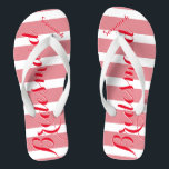 Personalised Maid of Honour Red and Pink Flip Flops<br><div class="desc">Personalised Red and Pink Stripes Pattern - Change to Any Colour by clicking customise. And say anything you want.  Make these one of a kind flip flops that have YOUR message on them.  Be the talk of the beach!</div>