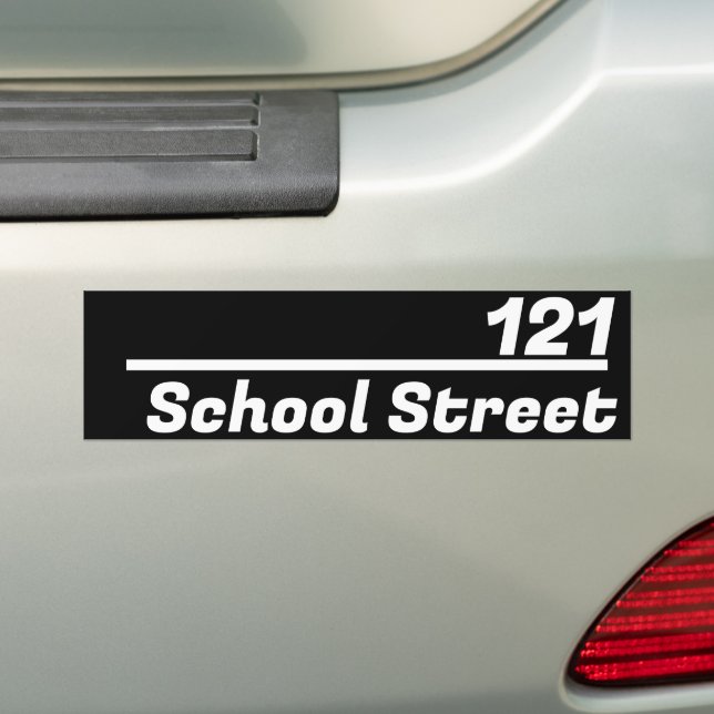 Personalised Mailbox Number and Address Bumper Sticker (On Car)