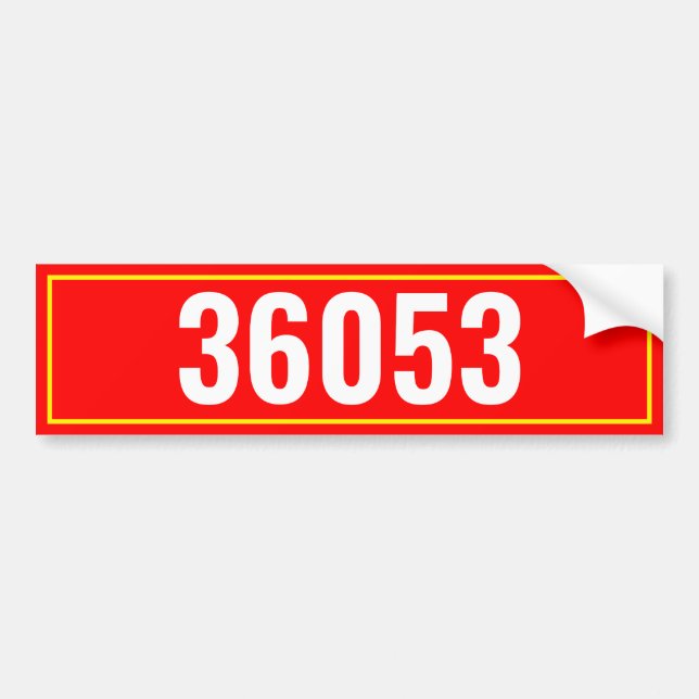 Personalised Mailbox Number Bumper Sticker (Front)