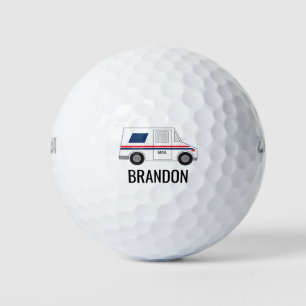 Personalised Mailman, Postal Carrier Mail Truck Golf Balls