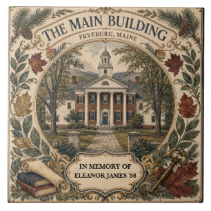 Personalised Main Building Fryeburg Maine Alumni Tile
