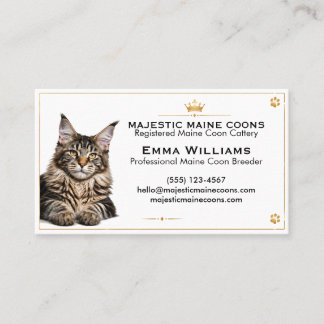 Personalised Maine Coon Cattery Business Card