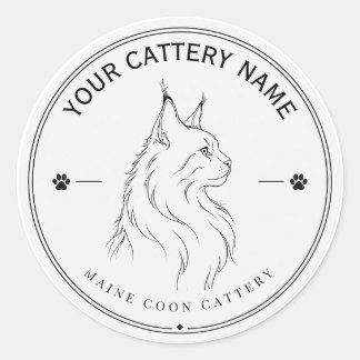Personalised Maine Coon Cattery Sticker