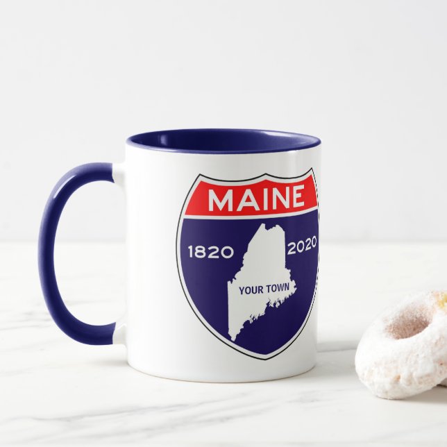 Personalised Maine ME 200 Anniversary Bicentennial Mug (With Donut)