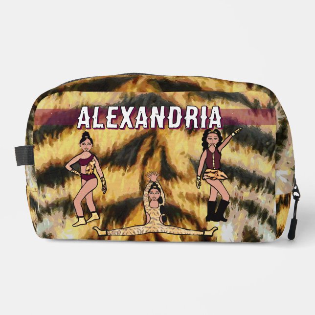 Personalised Majorette Dancer Maroon Tiger #2 Do Dopp Kit (Front)