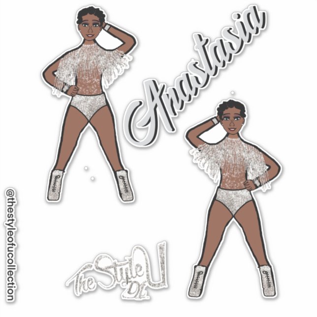Personalised Majorette / Dancer Silver Fringe (Front)