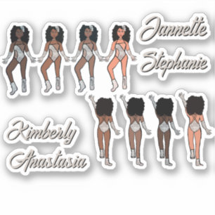 Personalised Majorette / Dancer Stickers Silver