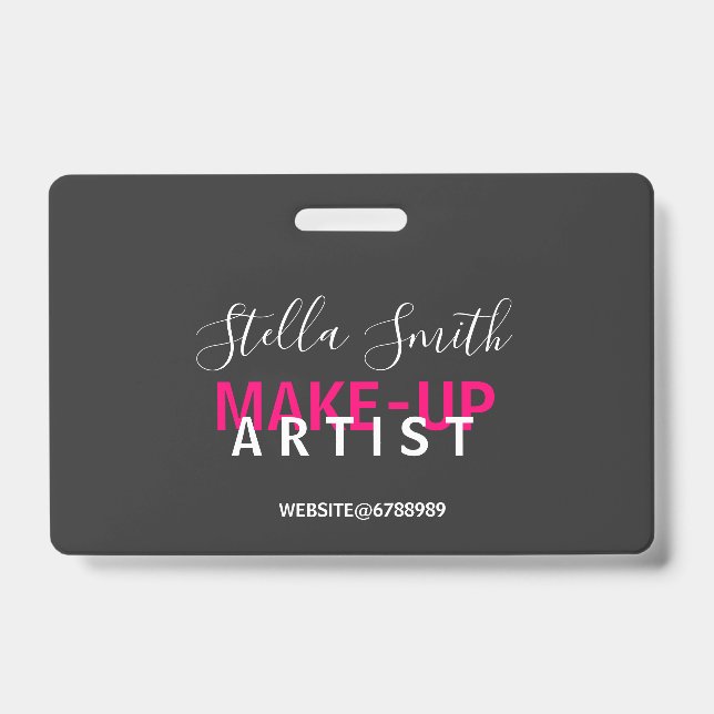 Personalised Makeup Artist Standard ID Badge (Front)