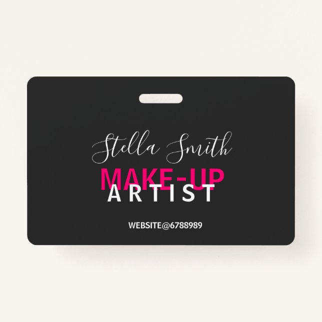 Personalised Makeup Artist Standard ID Badge (Front)