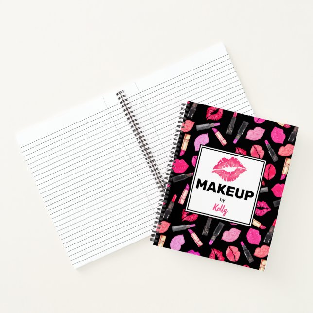 Personalised Makeup Artist Watercolor Makeup Noteb Notebook (Inside)