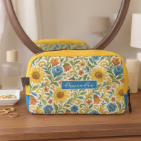 Personalised Makeup Bag With Sicilian Floral Art