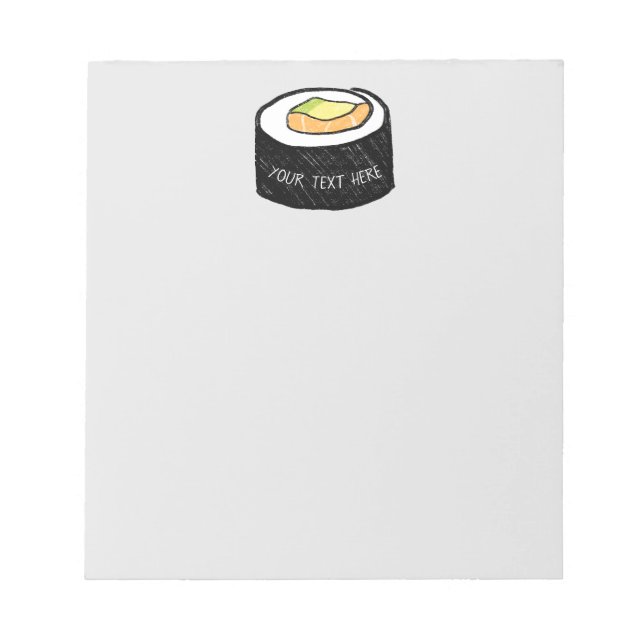 Personalised Maki Sushi | Alaska Roll Sushi Notepad (Front)