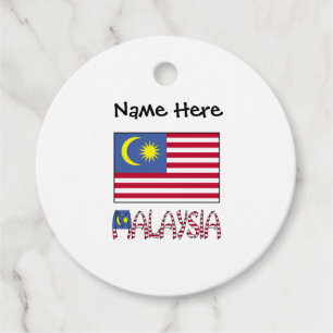 Personalised Malaysia Flag Favour Tags