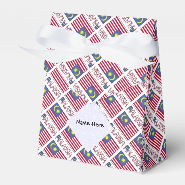 Personalised Malaysia Flag Tiled Favour Box (Front Side)