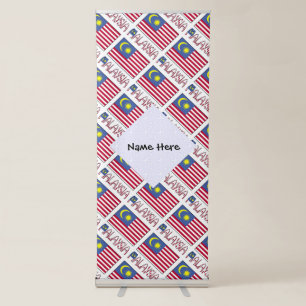Personalised Malaysia Flag Tiled Retractable Banner