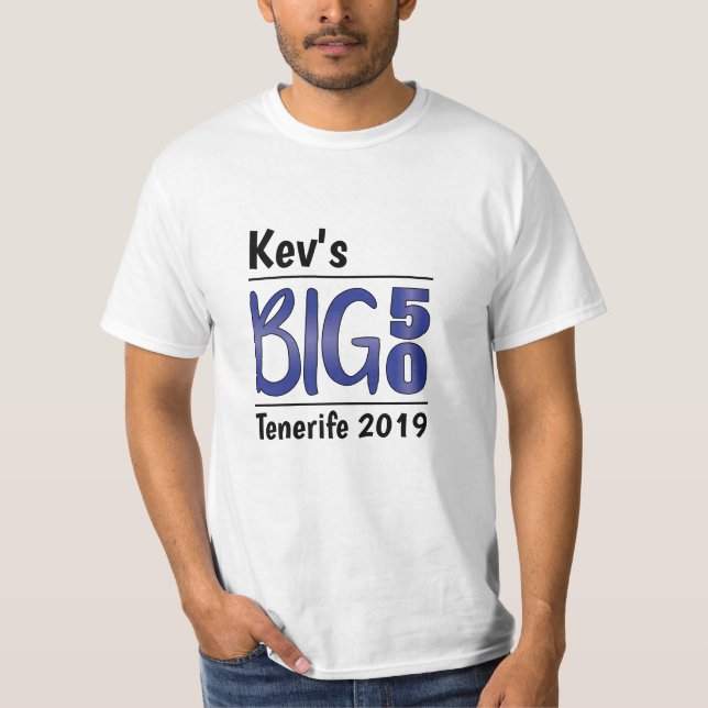Personalised Male 50th Birthday T-Shirt (Front)