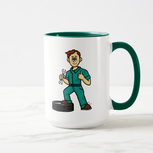 Personalised Male Auto Mechanic Mug (Right)