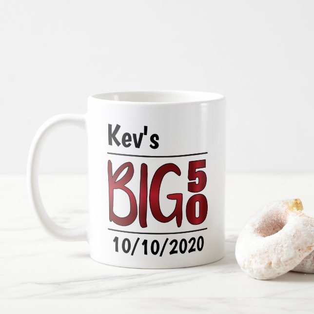Personalised Male "Big 50" Mug (With Donut)
