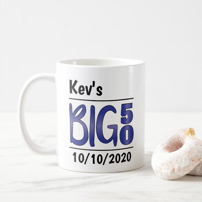 Personalised Male "Big 50" Mug (With Donut)