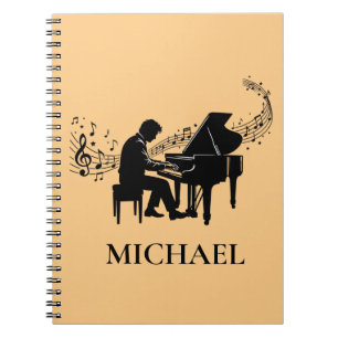 Personalised Male Piano Player - Pianist Music Not Notebook