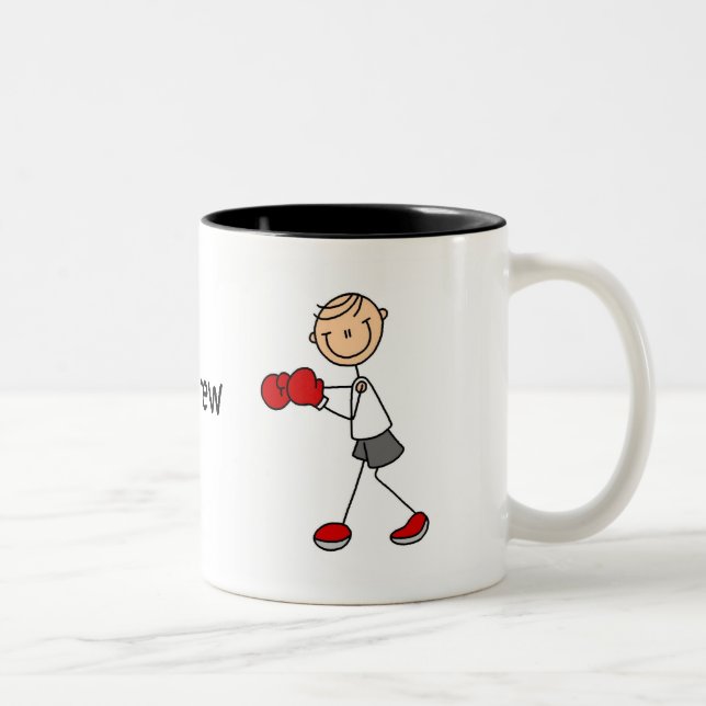 Personalised Male Stick Figure Boxing Mug (Right)