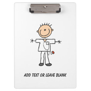 Personalised Male Stick Figure Nurse Clipboard
