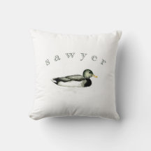 Personalised Mallard Duck Throw Pillow