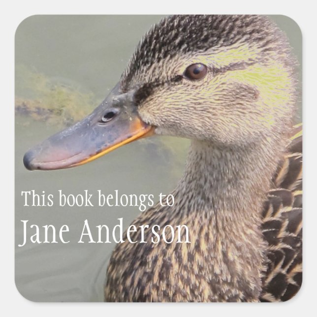 Personalised Mama Duck Bookplate Sticker (Front)