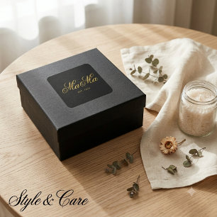 Personalised Mama Est Stylish Square Sticker
