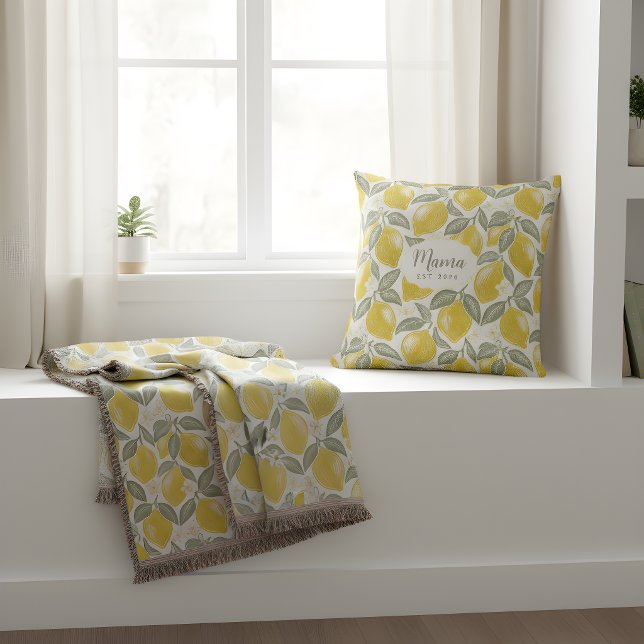 Personalised Mama Lemon Throw Pillow (Creator Uploaded)