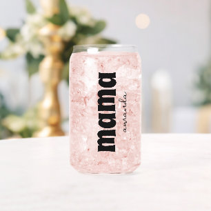 Personalised Mama Mum Name  Can Glass