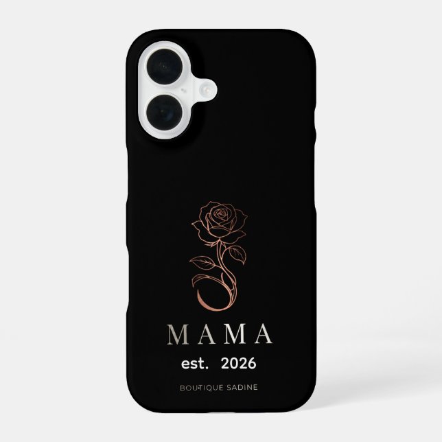 Personalised MAMA Rose Black iPhone Case (Back)